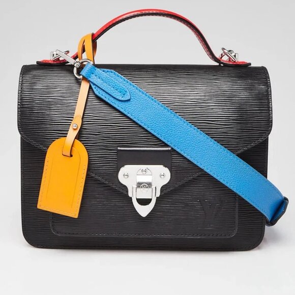 Louis Vuitton Black/Red/Blue Epi Leather Neo Monceau Bag - Picture 1 of 12